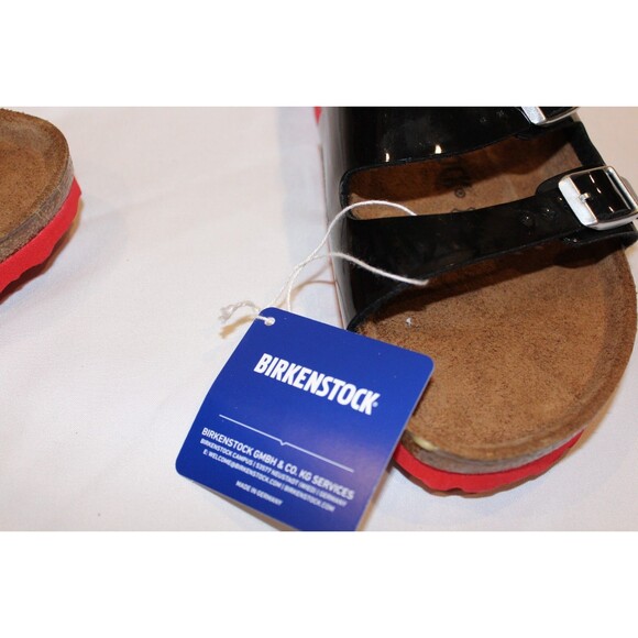 Birkenstock Women's Ibiza Black Patent Red Slide Sandals EU 42‎ US 11 - Picture 4 of 5